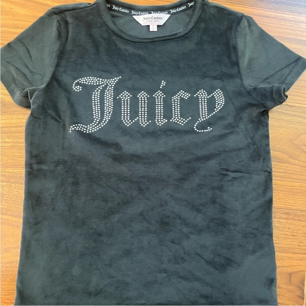 RARE Juicy Couture 2000s Charcoal Women’s Baby Tee (Paris Hilton wore)
